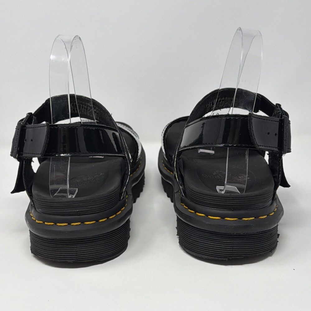 Dr Martens Voss Patent Platform Sandals Black Womens 10 Buckle - Picture 13 of 16